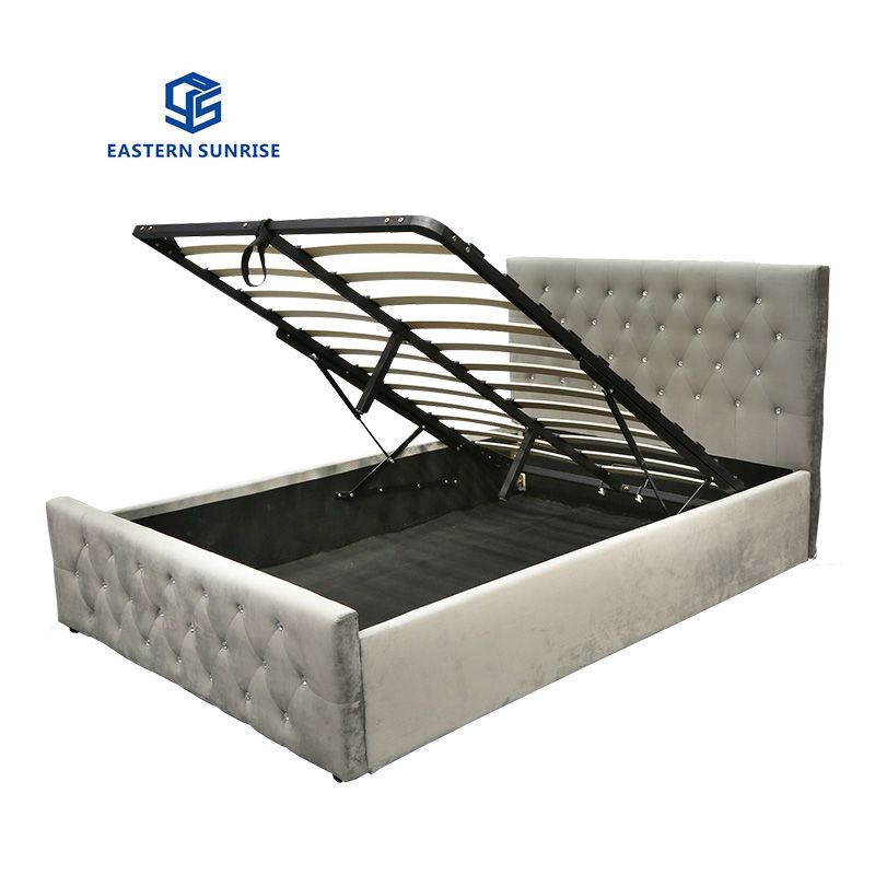 Leather Double Bed With Gas-Lift Storage
