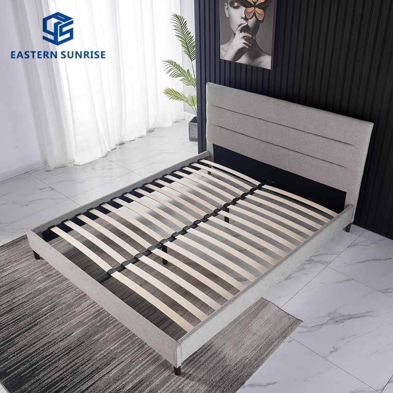 Leather Double Bed With Velvet Fabric