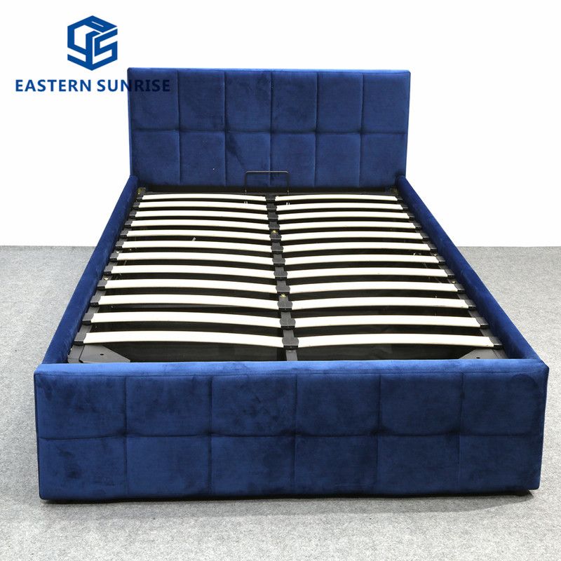 Gas-Lift Storage Leather Double Bed 