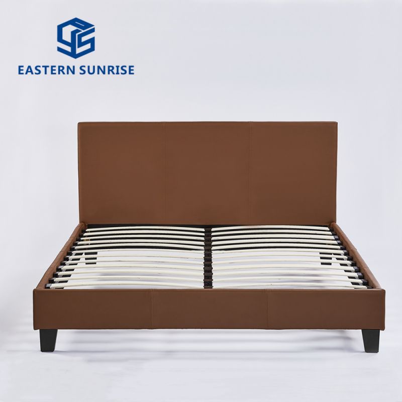 Leather Wooden Frame Single Queen Bed