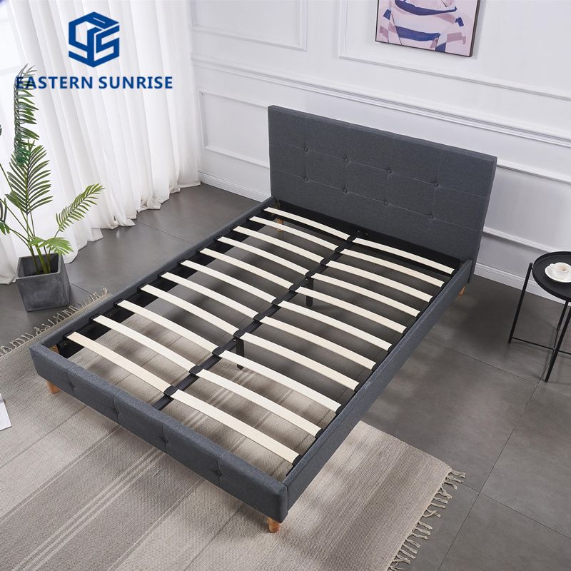 Leather Double Bed With Velvet Fabric