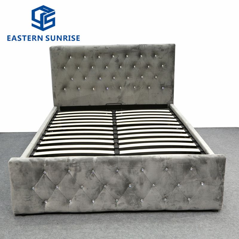 Leather Double Bed With Gas-Lift Storage